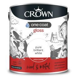 5096786 - Crown - Wood & Metal - One Coat Gloss - pure brilliant white - 2.5L - P8