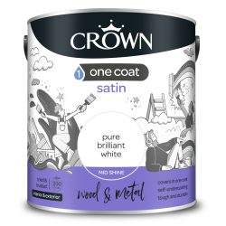 5096788 - Crown - Wood & Metal - One Coat Satin - pure brilliant white - 2.5L - P8